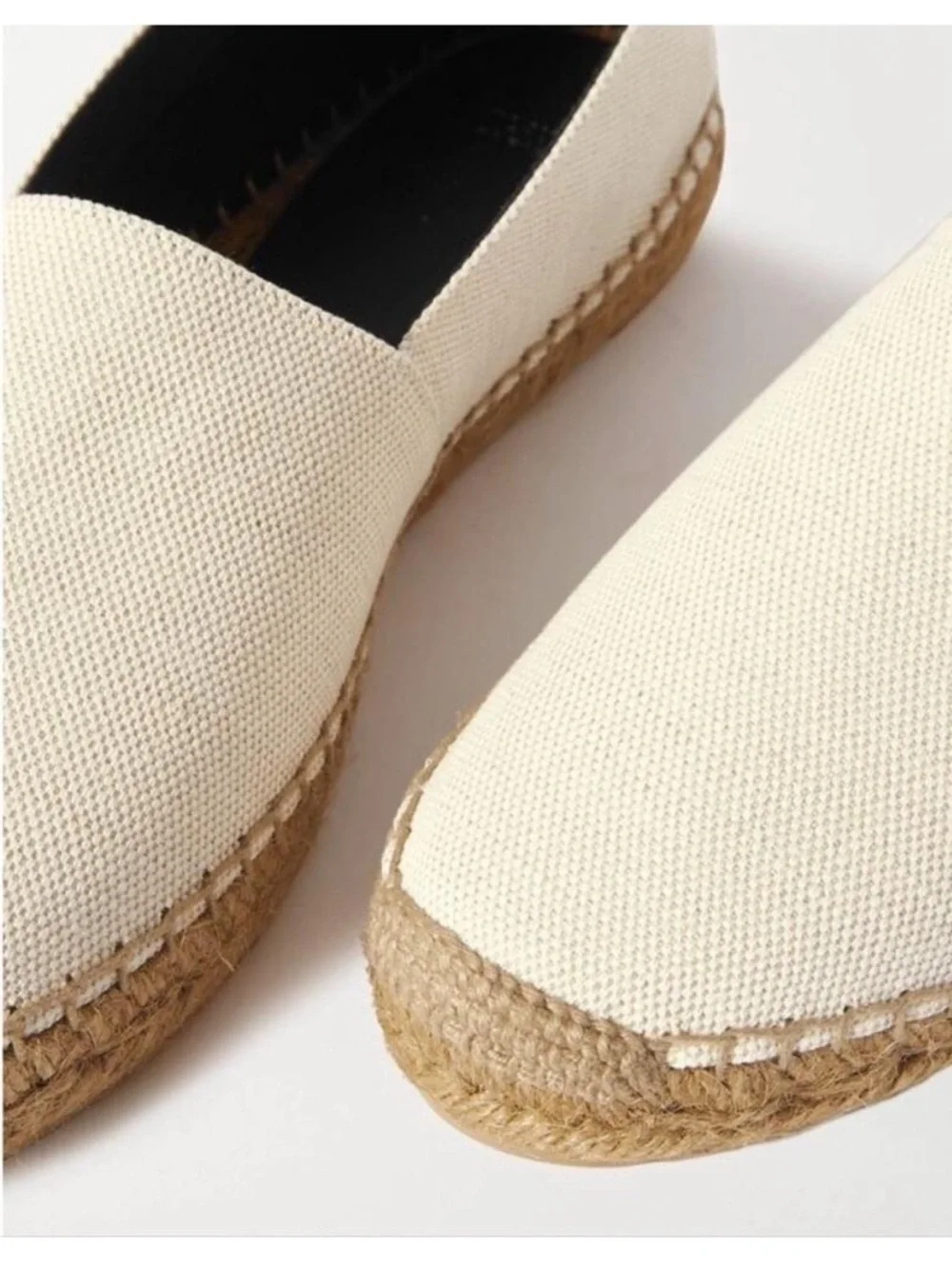 SAINT LAURENT logo embroidered canvas espadrilles flats